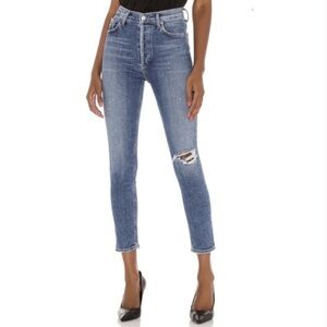AGOLDE Nico High Rise Slim Skinny Distressed Jeans 27